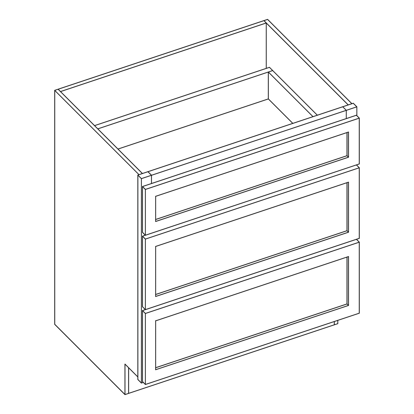 BROOKLYN 3 DRAWER BASE 18
